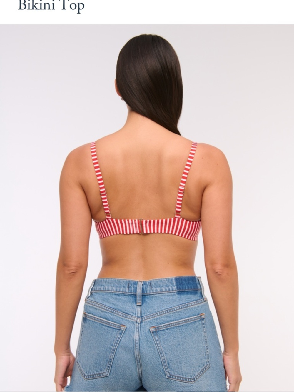 Abercrombie and Fitch Bikini top Curve Love Red and White Striped Bikini Top - Picture 11 of 11